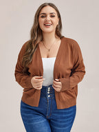 Open Front Drop Shoulder Cardigan