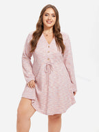 Drawstring Waist Button Front Dress