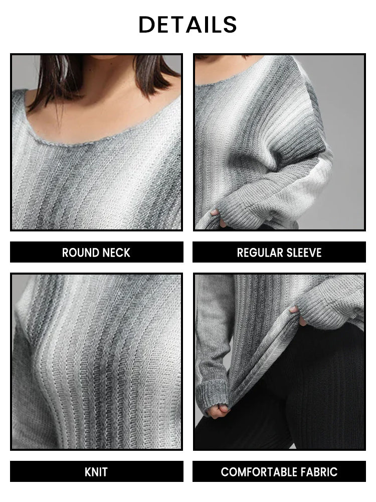 VIP Plus Gradient Round Neck Knit Sweaters