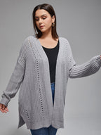 Plus Open Front Crochet Cardigan