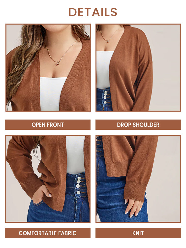Open Front Drop Shoulder Cardigan