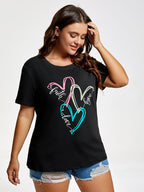 Plus Faith Hope Love Heart Graphic Tee