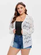 Pointelle Knit Button Front Cardigan