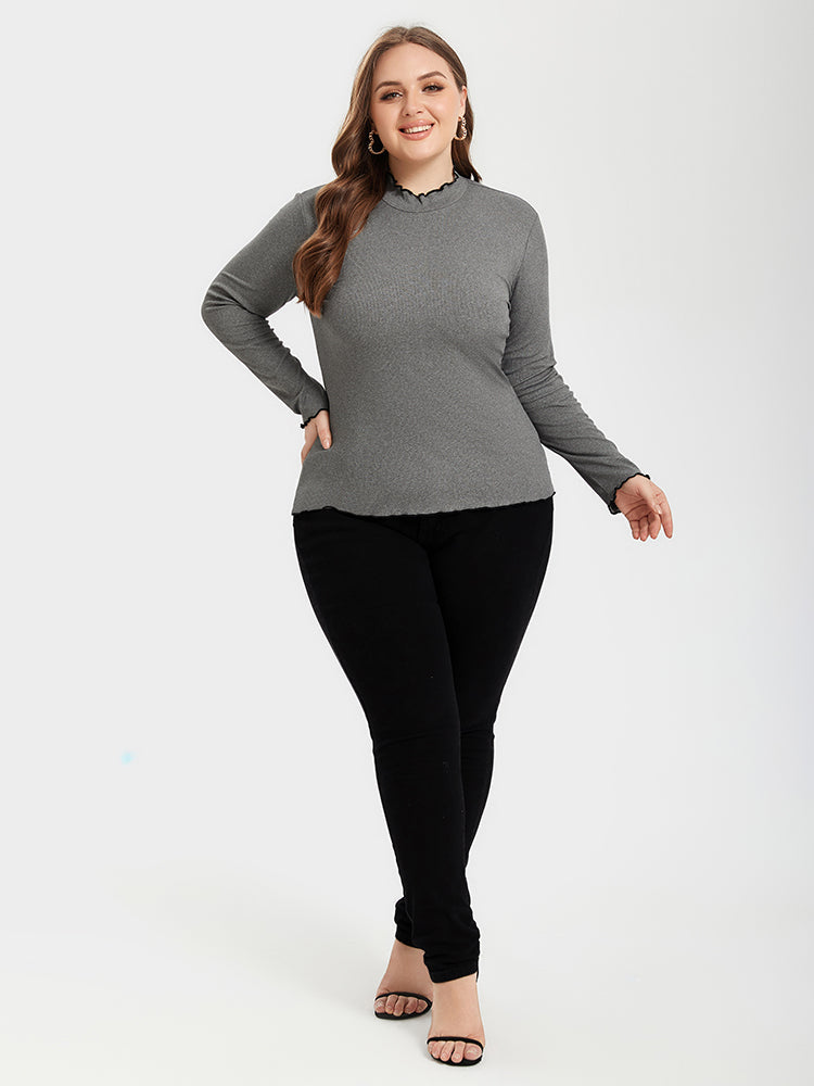 Contrast Trim Round Neck Sweater