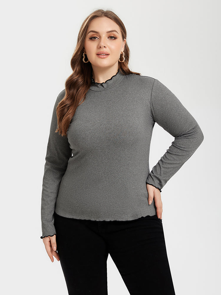 Contrast Trim Round Neck Sweater