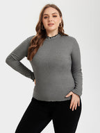 Contrast Trim Round Neck Sweater