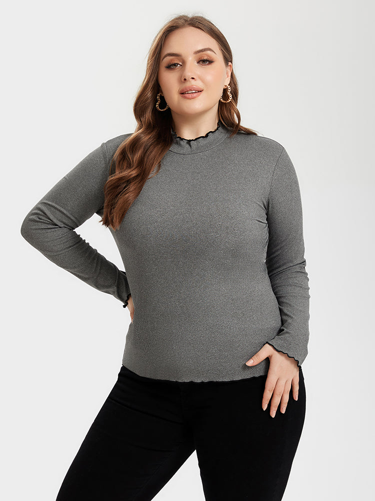 Contrast Trim Round Neck Sweater