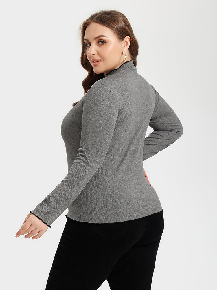Contrast Trim Round Neck Sweater