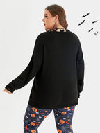 Halloween Skeleton Pattern Distressed Sweater