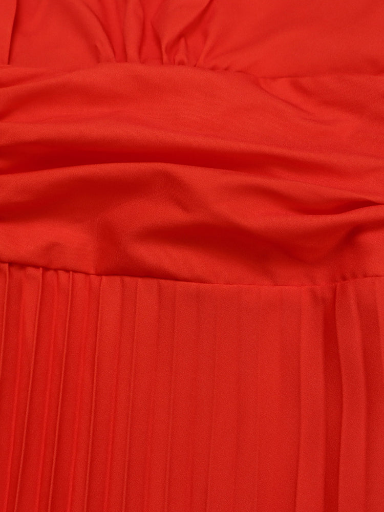 Gradient Color Pleated Hem Dress