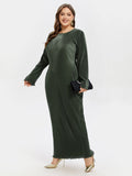 VIP Solid Round Neck Maxi Dress