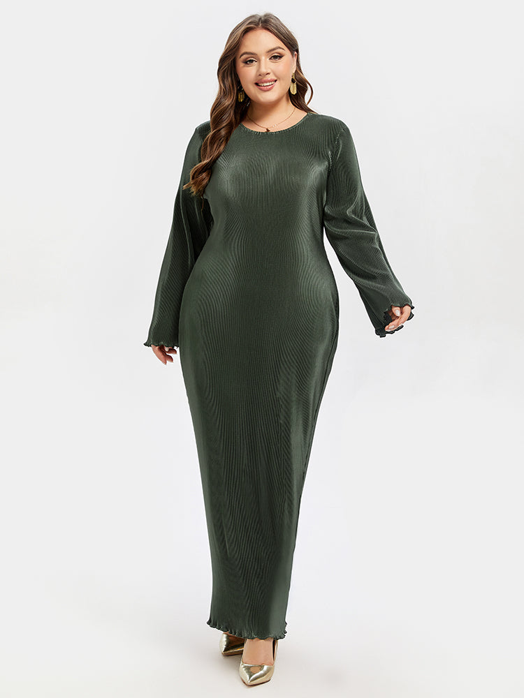 VIP Solid Round Neck Maxi Dress