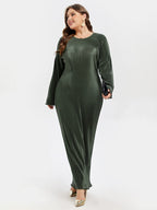 VIP Solid Round Neck Maxi Dress