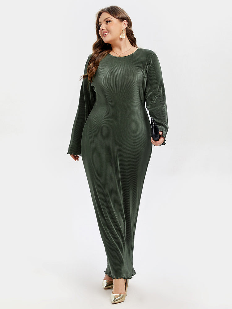 VIP Solid Round Neck Maxi Dress