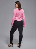 VIP Plus Plain Button Elastic Waist Pants