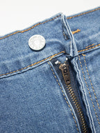 VIP Plus Dark Blue Ripped Raw Cut Denim Shorts
