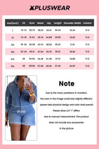 Plus Size Daily Blue Shirt Collar Long Sleeve Pocket Denim Rompers