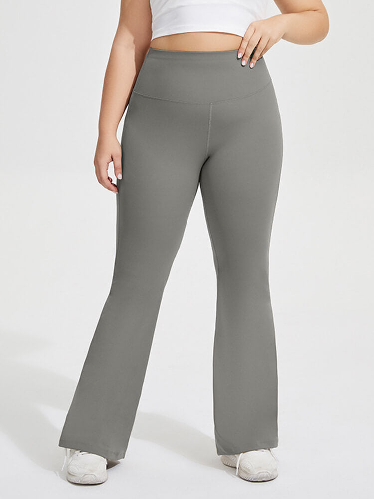 Plus Elastic Waist Bootcut Leggings