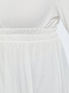 Solid Peplum Hem Elastic Waist Tee