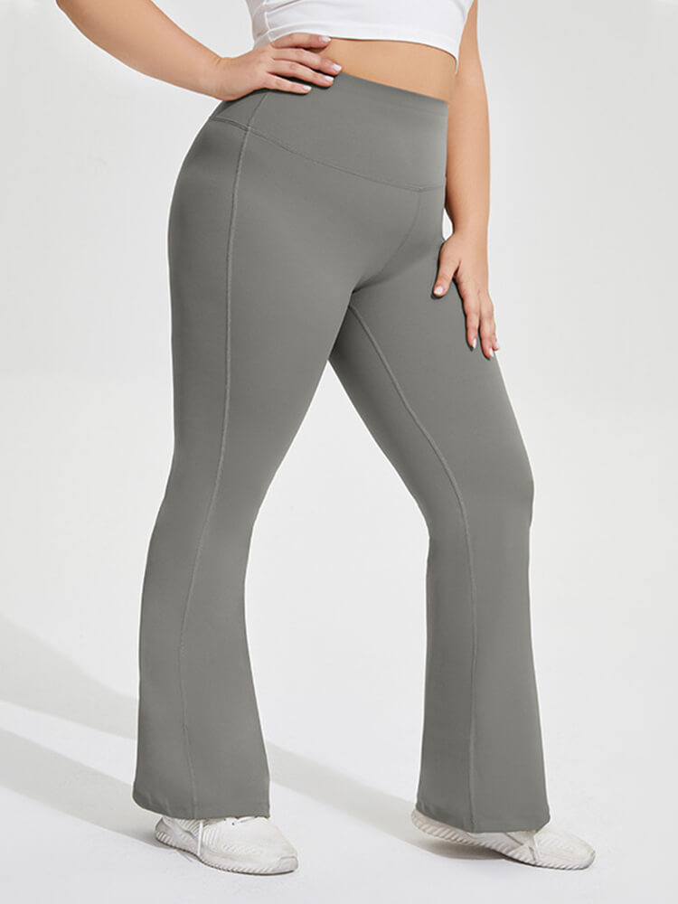 Plus Elastic Waist Bootcut Leggings