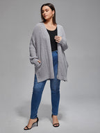 Plus Open Front Crochet Cardigan