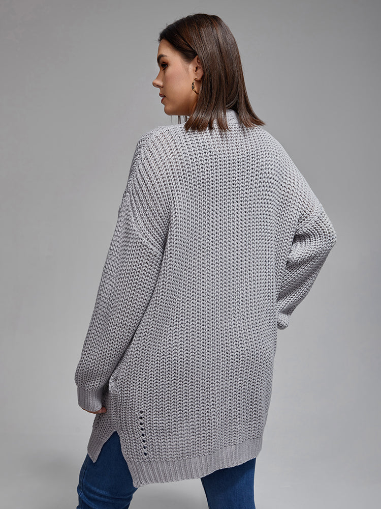 Plus Open Front Crochet Cardigan