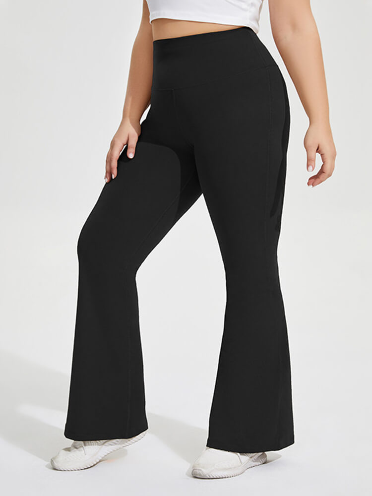 Plus Elastic Waist Bootcut Leggings