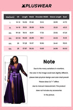 Xpluswear Design Plus Size Formal Purple V Neck Long Sleeve Split See Through Lace Satin Maxi Dresses