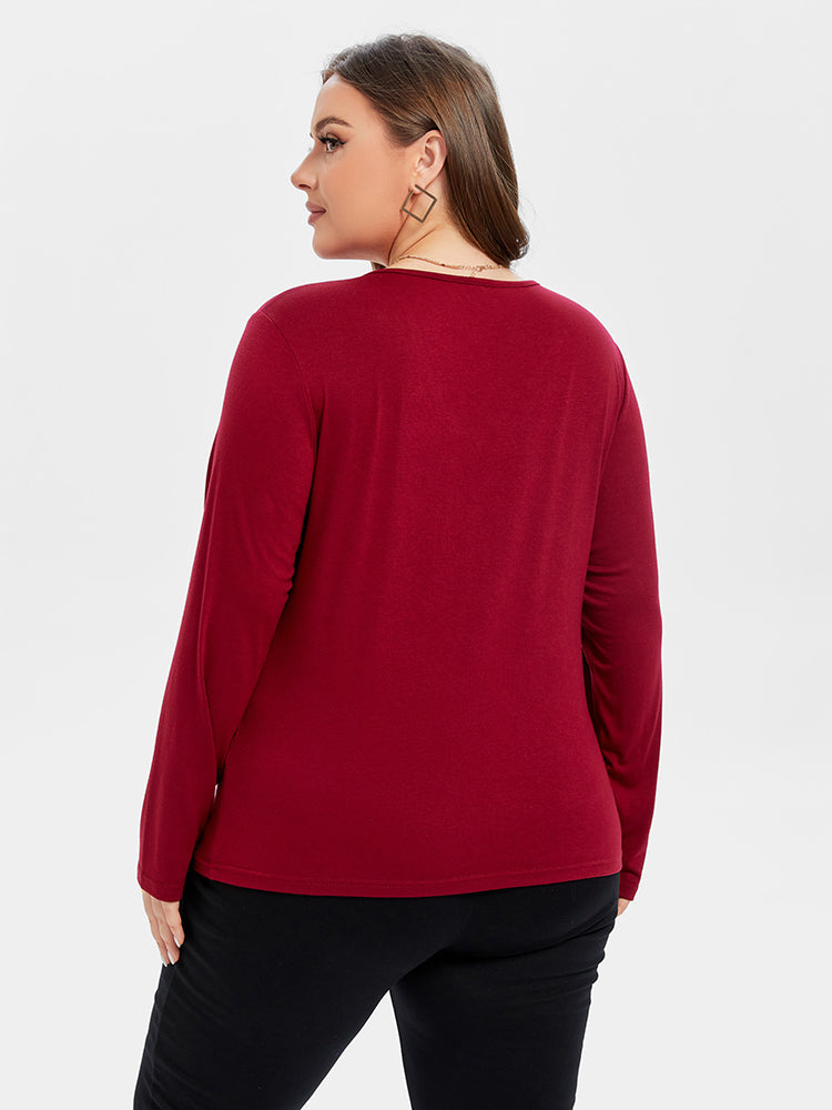 V-Neck Twist Front Tee