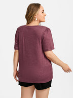 VIP Plus Ruched V-Neck Ruffle Sleeve Tee
