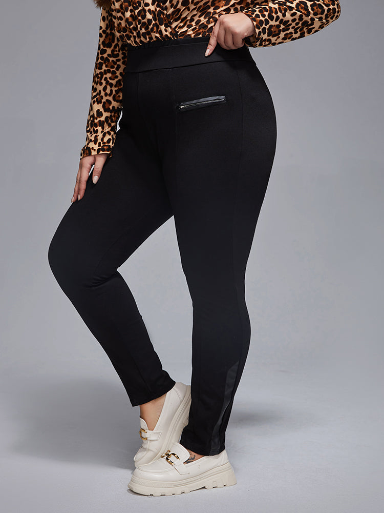 VIP Plus Zipper Elastic Waist Skinny Pants