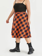 Halloween High Waist Plaid Print Skirt