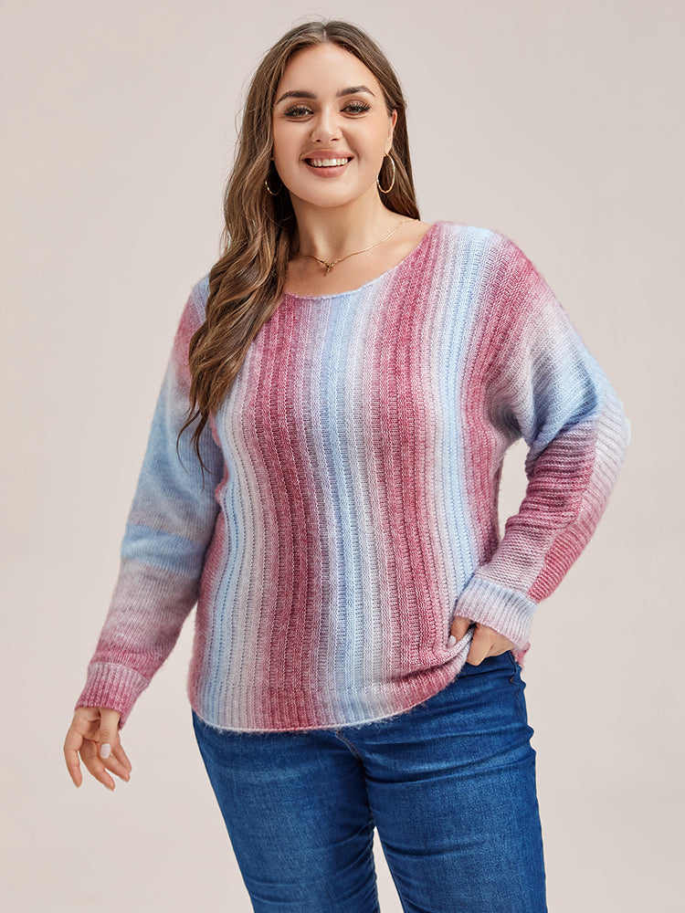 VIP Plus Gradient Round Neck Knit Sweaters
