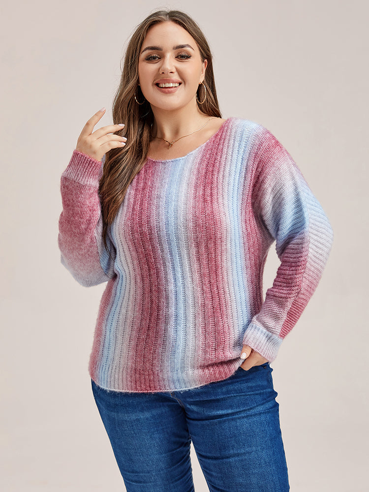 VIP Plus Gradient Round Neck Knit Sweaters