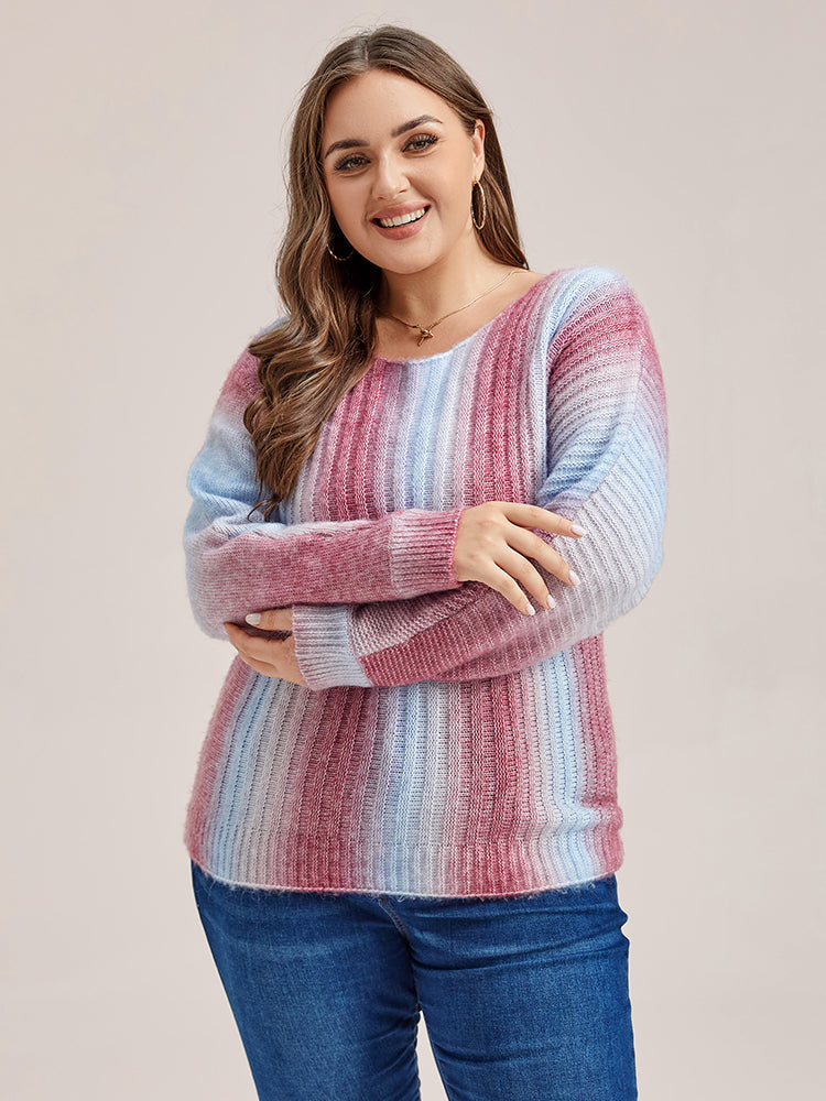 VIP Plus Gradient Round Neck Knit Sweaters