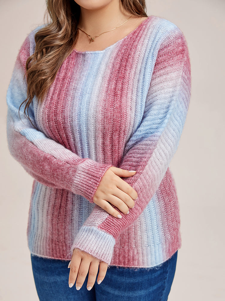 VIP Plus Gradient Round Neck Knit Sweaters