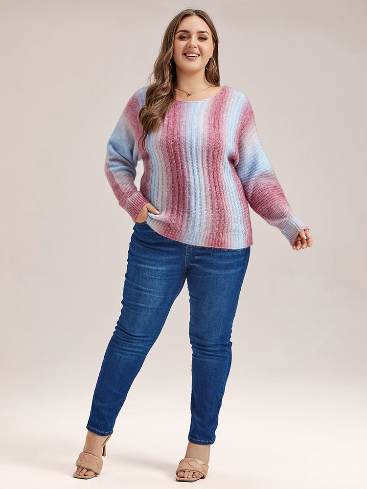 VIP Plus Gradient Round Neck Knit Sweaters