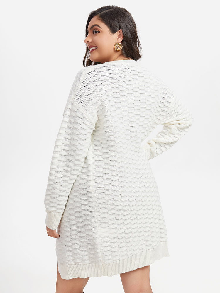 VIP Pointelle Knit Drop Shoulder Cardigan