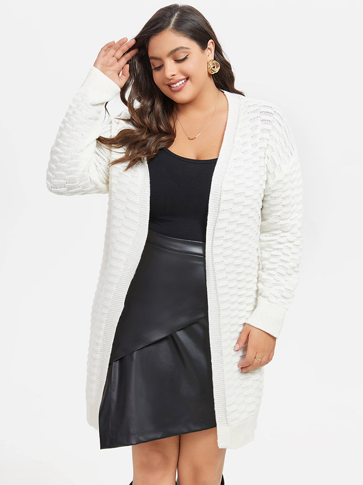 VIP Pointelle Knit Drop Shoulder Cardigan