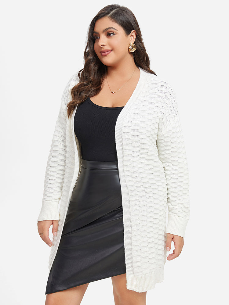 VIP Pointelle Knit Drop Shoulder Cardigan