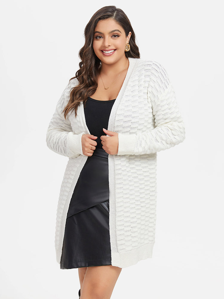VIP Pointelle Knit Drop Shoulder Cardigan