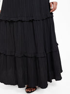 Paperbag Waist Ruffle Hem Knot Front Skirt