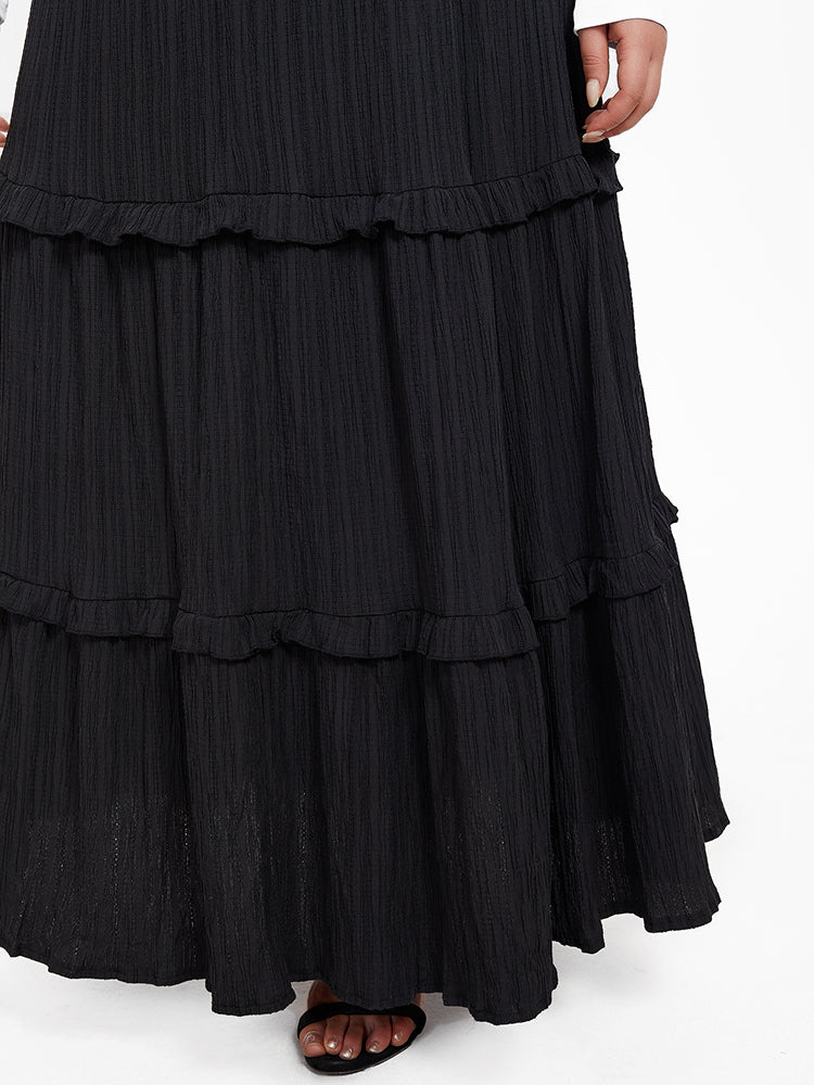 Paperbag Waist Ruffle Hem Knot Front Skirt