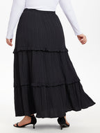 Paperbag Waist Ruffle Hem Knot Front Skirt