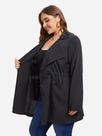 Drawstring Waist Pocket Coat