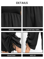 VIP Plus Black Ruched Drawstring Hem Cami Jumpsuit