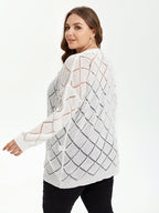 VIP Pointelle Knit Drop Shoulder Open Front Cardigan
