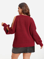 Cold Shoulder Raglan Sleeve Sweater
