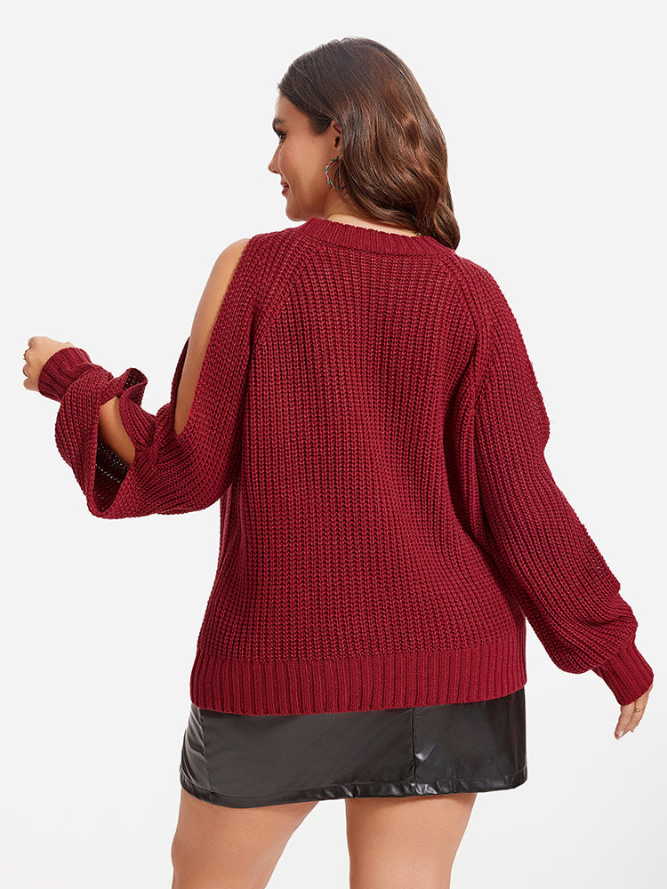 Cold Shoulder Raglan Sleeve Sweater