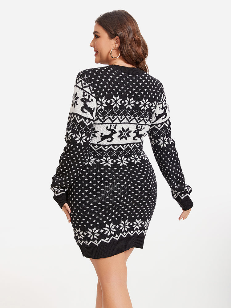 Christmas Pattern Sweater Dress